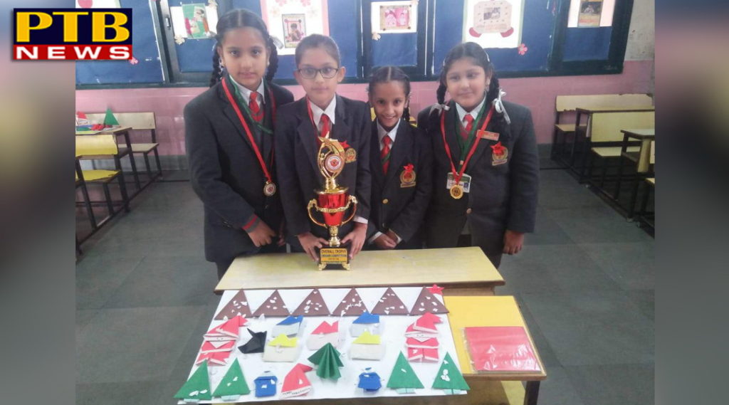 PTB News "शिक्षा" First Prize in Sahodya Inter School Origami Competition in innocent heart 
