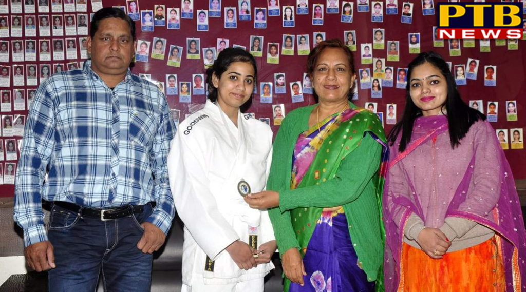 PTB News "शिक्षा" Girl winning medal in Judo at SD College for women jalandhar 