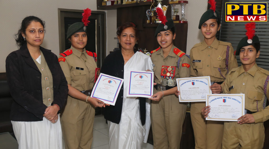 NCC Cadets participating in Prime Minister Rally for SD College for women jalandhar 