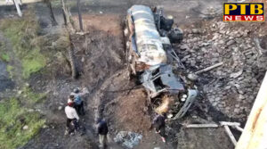 PTB Big Accident News himachal pradesh solan oil tankar caught fire in nalagarh two burned alive breaking PTB Big Breaking News