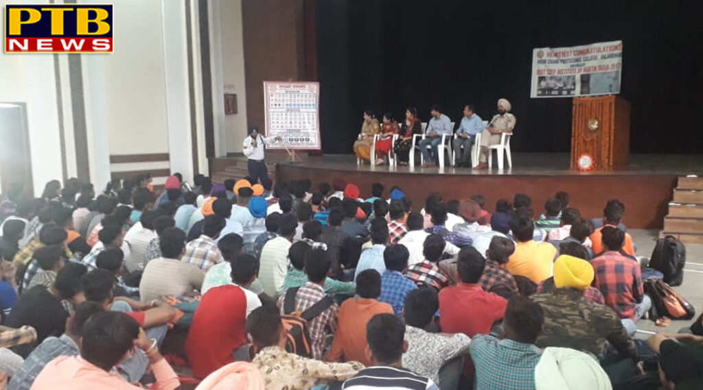 Organized seminars on traffic rules in Mehr Chand College Jalandhr