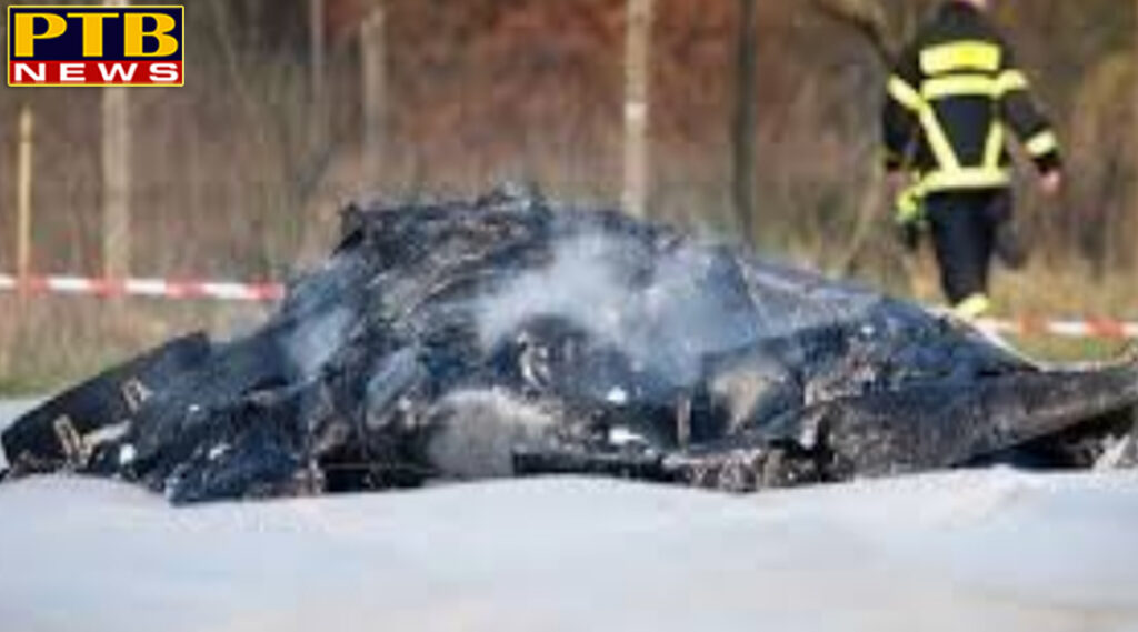 plane has crashed in a field and burst into flames near Frankfurt, Germany,