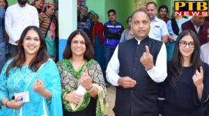 PTB Big Election News himachal leaders of himachal cast their vote with family members Himachal pardesh loksabha election 2019