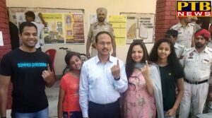 PTB Big Election News chandigarh dr s kuna raju casts his vote jalandhar DC varinder kumar sharma and hoshiarpur DC esha kalia