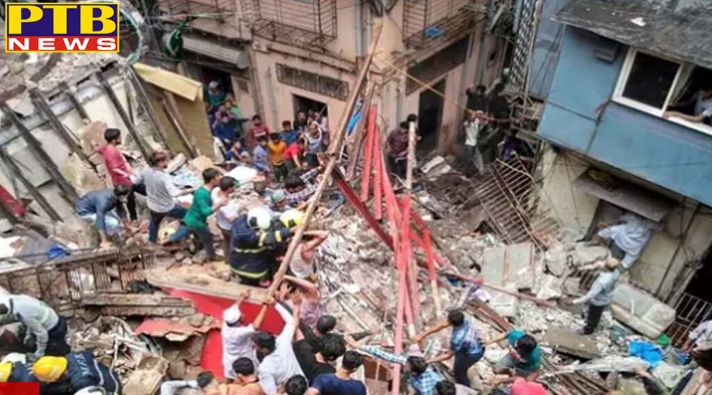 maharashtra mumbai four storey building collapses in mumbai