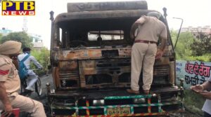 Jalandhar fire in truck 1 death Punjab Mithapur Road