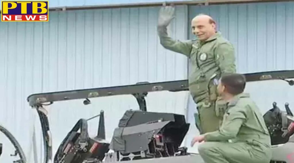 National rajnath singh flies in the indigenous fighter aircraft tejas the first defense minister