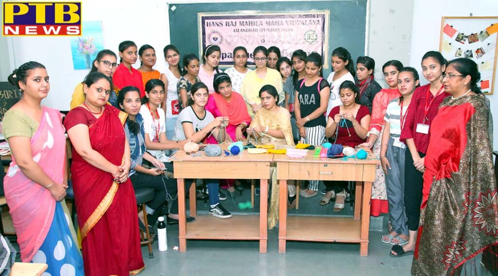 Two day workshop on Knitting and Crocheting by Designing Hub Society of Bachelor of Design dept of HMV College for Women