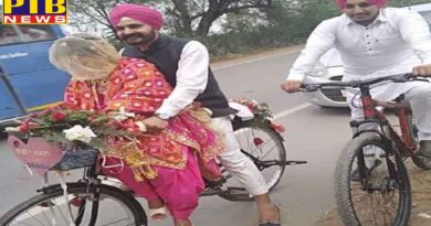 groom and baraat came on bicycles then brought bride insimilar fashion in amazing wedding in bhatinda Punjab PTB Big Breaking News