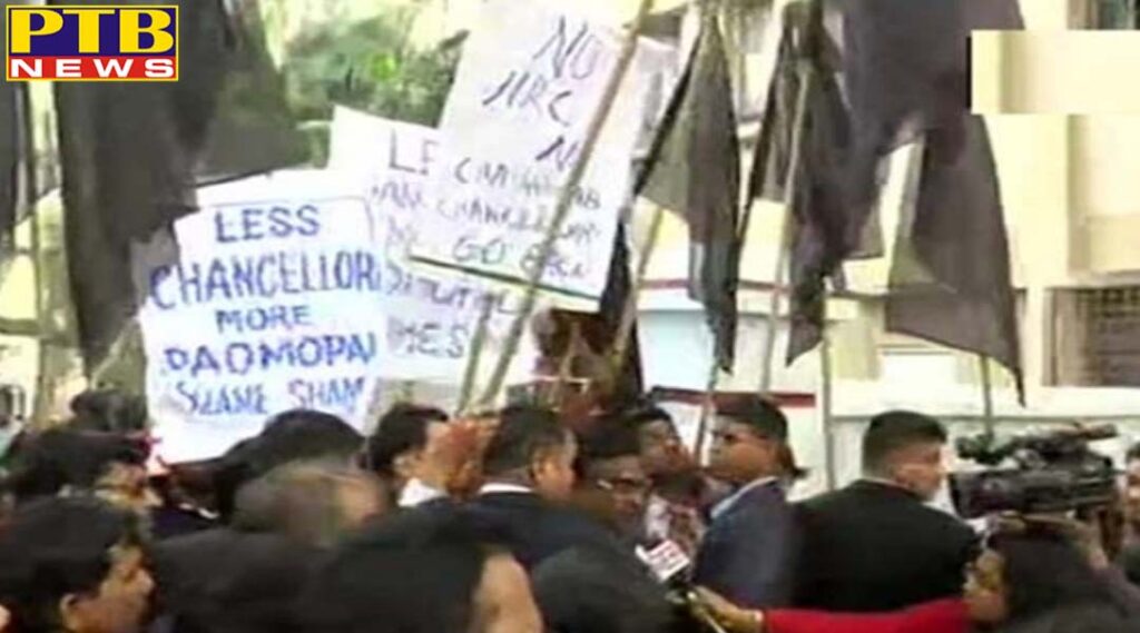 students showed black flag to governor dhankar who arrived at the convocation of jadavpur university chanted go back PTB Big Breaking news