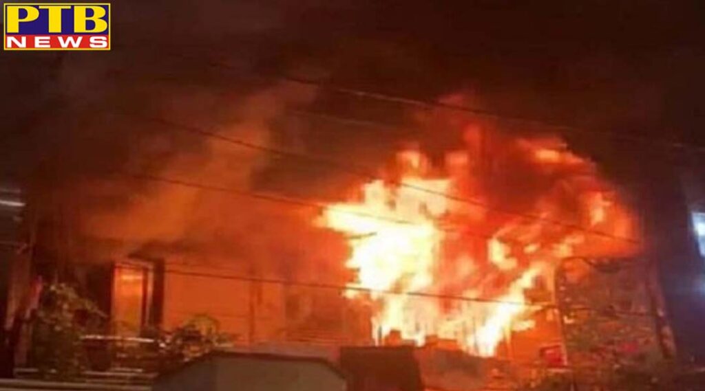 fire broke out in a building in krishna nagar delhi