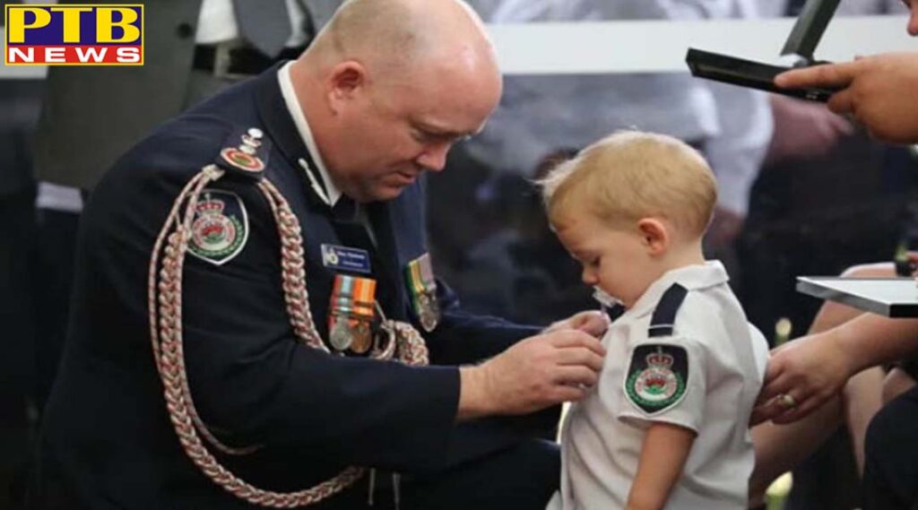 australia gallantry award given to 19 month old son for bravery of father