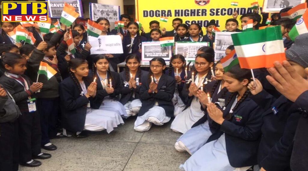 School children pay tribute to the soldiers killed in the attack India