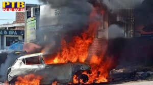 Swift car of councilor of Samba sector of Jammu and Kashmir burnt to ashes in few minutes
