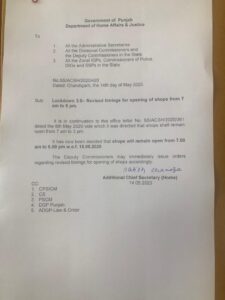 Changes in the time of closure of shops in Punjab Shops will be open till 7 pm