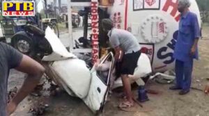 Terrible accident on Jalandhar Nakodar National Highway DIPS PRO and driver killed on the spot, principal seriously injured