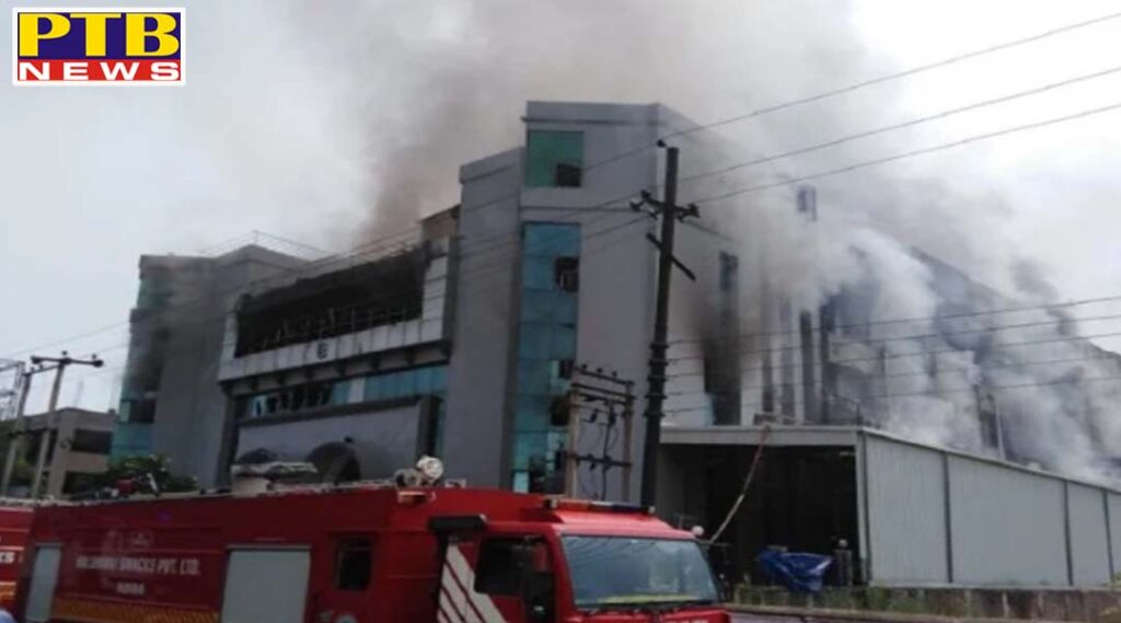 horrific fire in the cushion making factory Fire Department's vehicles reached the spot noida