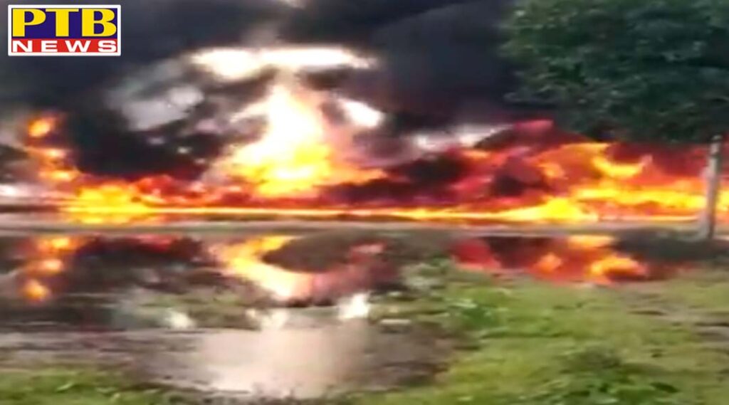 ndrf team present at the scene of a massive fire in the gas well of oil india limited in assam