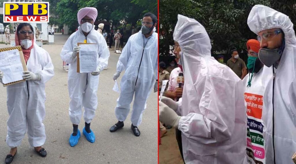 Scholarship scam case resonates in Punjab assembly AAP MLAs staged a sit-in wearing PPE kit Demand for sacking of Sadhu Singh Dharmasot from the cabinet