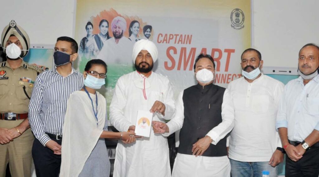 technical education ninister gives away 15 smartphones to class XII students under punjab smart connect scheme says step aimed to digitally empower government school students especially amid covid-19 pandemic jalandhar
