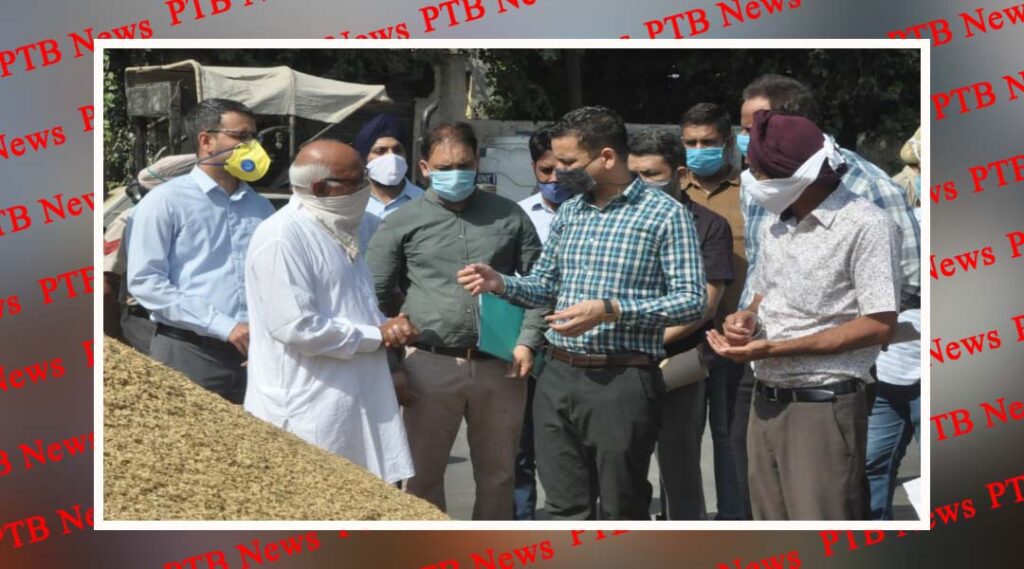 DC Jalandhar Ghanshyam thori visits new grain market in city to oversee the paddy Procuremnt Jalandhar Punjab
