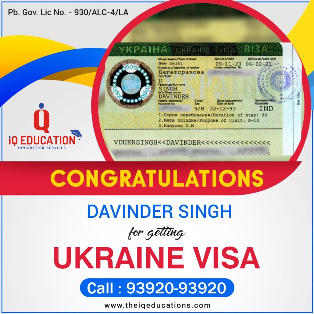 Jalandhar Famous Immigraion Company IQ Education Immigration Services Students Visa of Ukraine Country