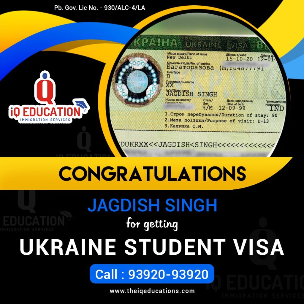 Jalandhar Famous Immigraion Company IQ Education Immigration Services Students Visa of Ukraine Country