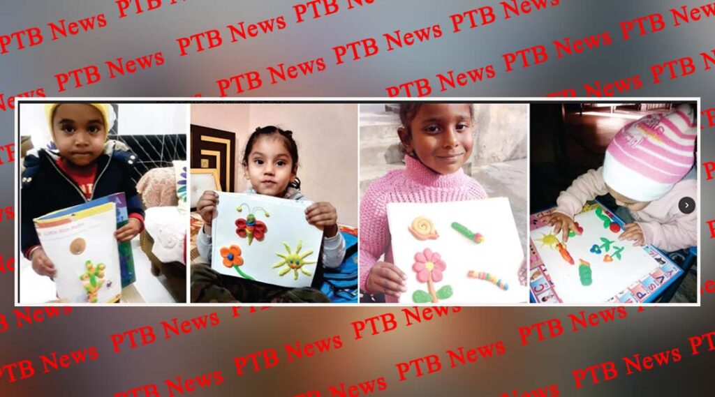Colorful artifacts made of clay in dips School Jalandhar
