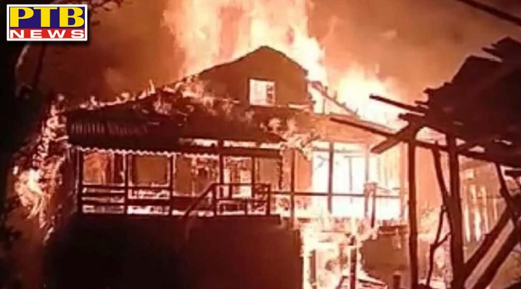 double storey house gutted in fire in kullu himachal pradesh Sainz Valley village Mjhan