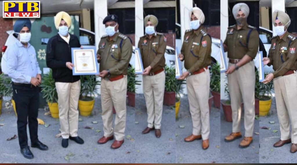 CP Gurpreet Singh Bullar Jalandhar Bestows DGP disc fpr exemplary seva to society to 17 police officers Punjab
