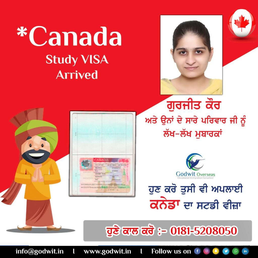 Students are impressed with the best services of this famous Immigraion Company of Jalandhar Godwit Overseas Immigraion has Canada Study Visa Dharamvir managing director Jalandhar