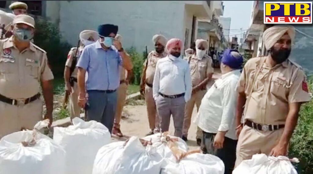 thousands of liters of liquor recovered 6 bags full of lids found from a house in shiv nagar on the spot Adampur Punjab Jalandhar