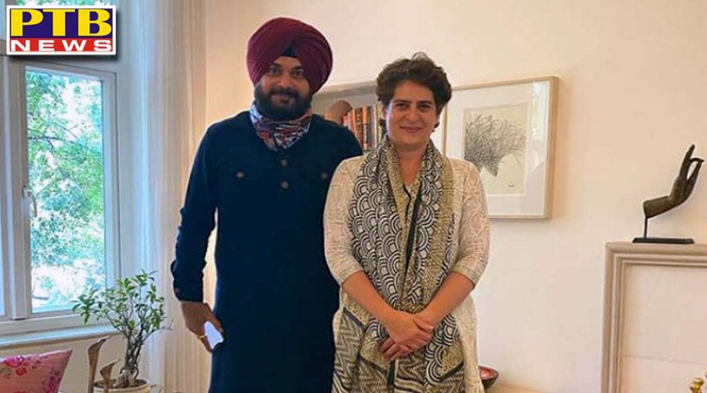 punjab congress leader navjot singh sidhu met party leader priyanka gandhi vadra at her residence delhi PTB