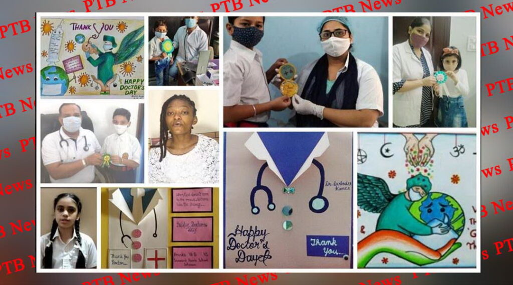 students of Innocent Hearts expressed gratitude to the doctors on National Doctors Day