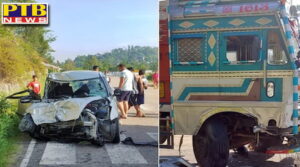 accident in mandi truck and car collision driver dead 5 injured Himachal Pardesh