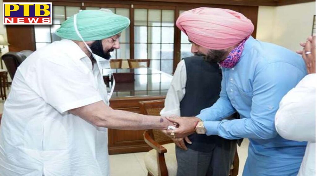 punjab congress president navjot singh sidhu arrives to meet cm caption amarinder singh