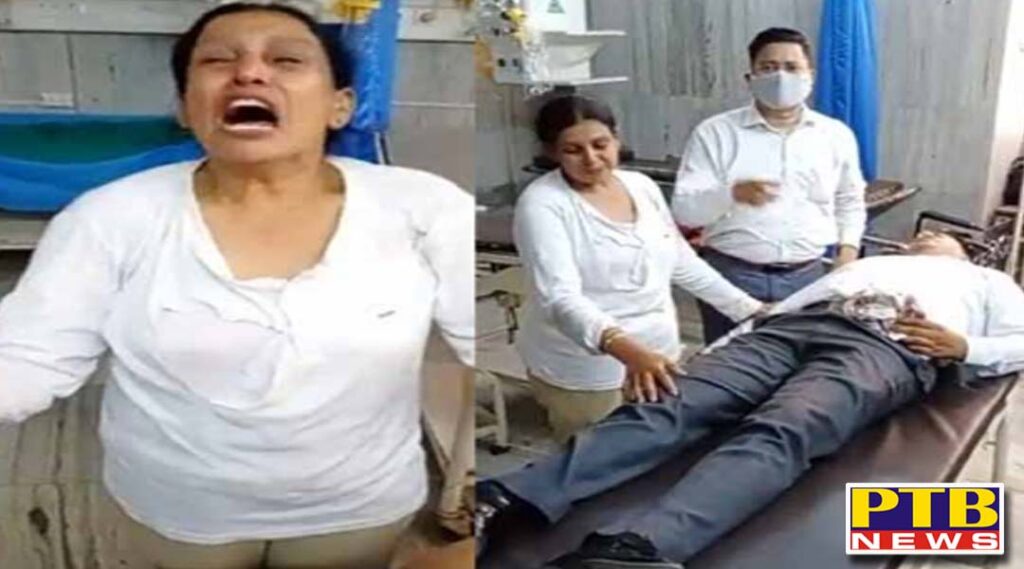 jalandhar in front of the court a woman police officers clothes were torn her brothers head was torn Video Viral