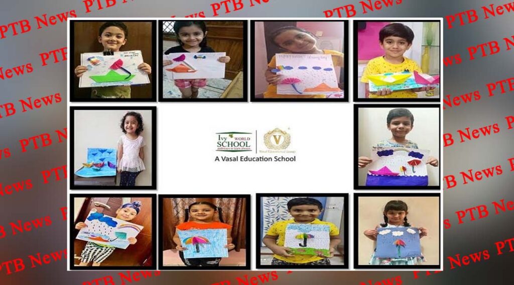 IVY World School organized MONSOON ACTIVITY WITH ORIGAMI in the Kindergarten wing