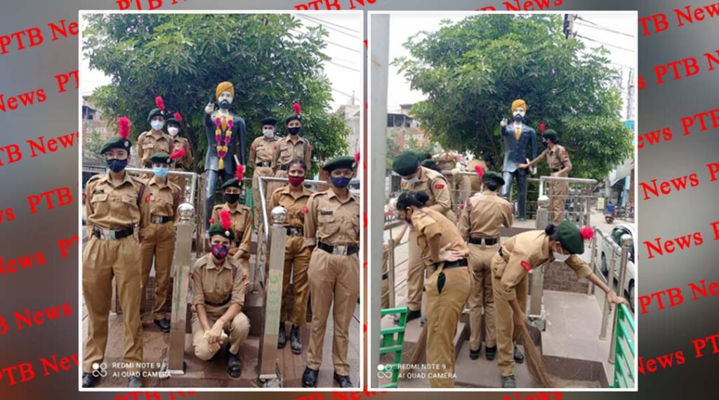 KMV’s NCC Cadets Cleans the Statue of Shaheed Sardar Udham Singh
