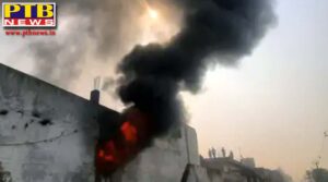 dozens of fire brigade vehicles are trying to extinguish Massive fire broke out in a thread factory located in Ludhiana Goods worth crores burnt to ashes Punjab