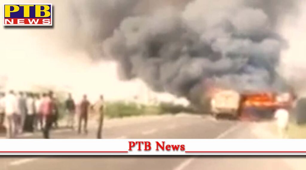 rajasthan road accident bus and tanker collide in barmer 12 people died tragically