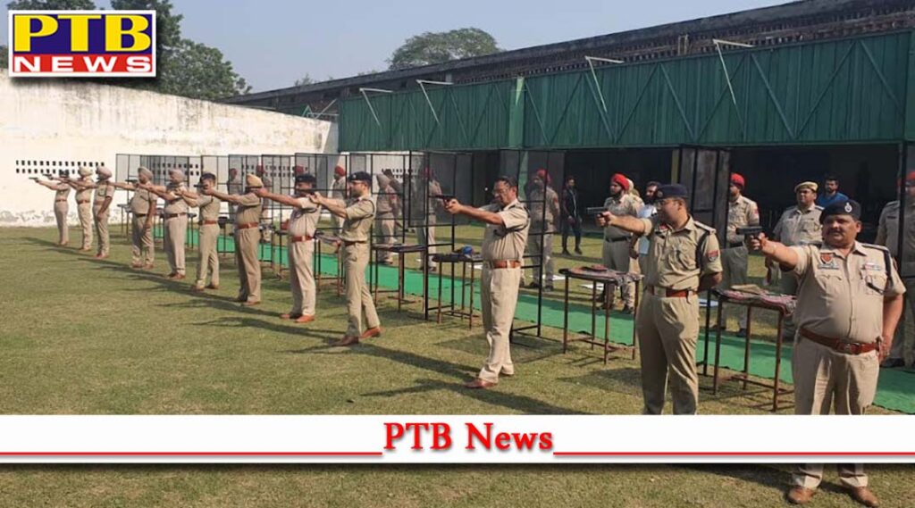 Sharpen your skills to face any sort of eventuality Commissioner of Police Mr Naunihal Singh asks officers Kick starts firing practice session for entire force with beginning from GO rank officers at PAP shooting range Jalandhar