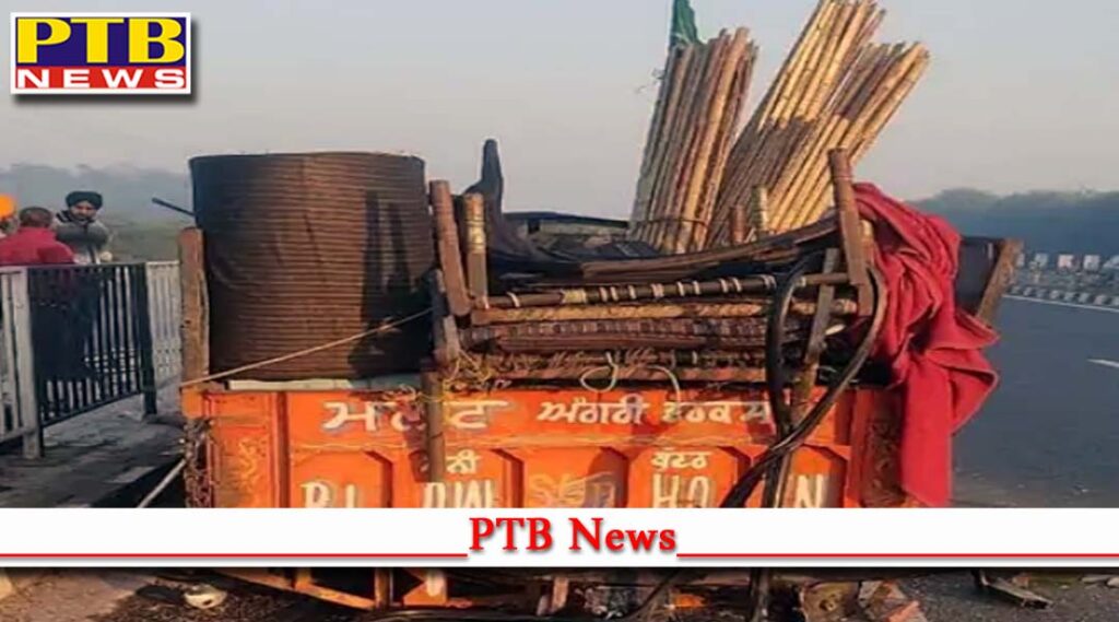 haryana hisar truck hit the farmers trolley returning from the agitation one farmer from punjab killed two injured kisan andolan fateh march