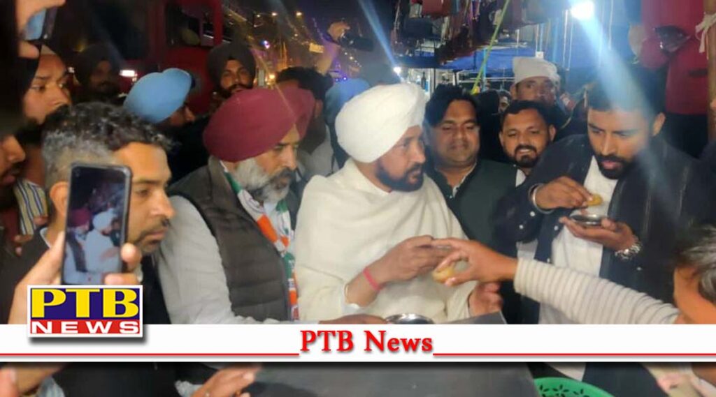 Pargat Singh Chief Minister Channi sought votes from the people of Jalandhar Kent constituency Golf standing on the eating line Jalandhar