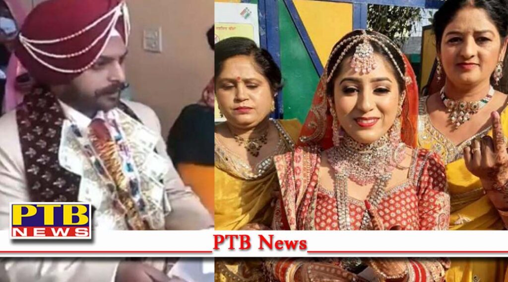 punjab election 2022 groom arrives to cast his vote before marriage video