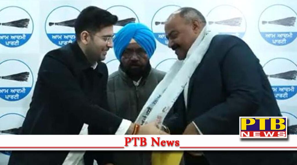Jalandhar Congress leader Jimmy Kalia joins AAP Party Punjab Raghav Chaddha