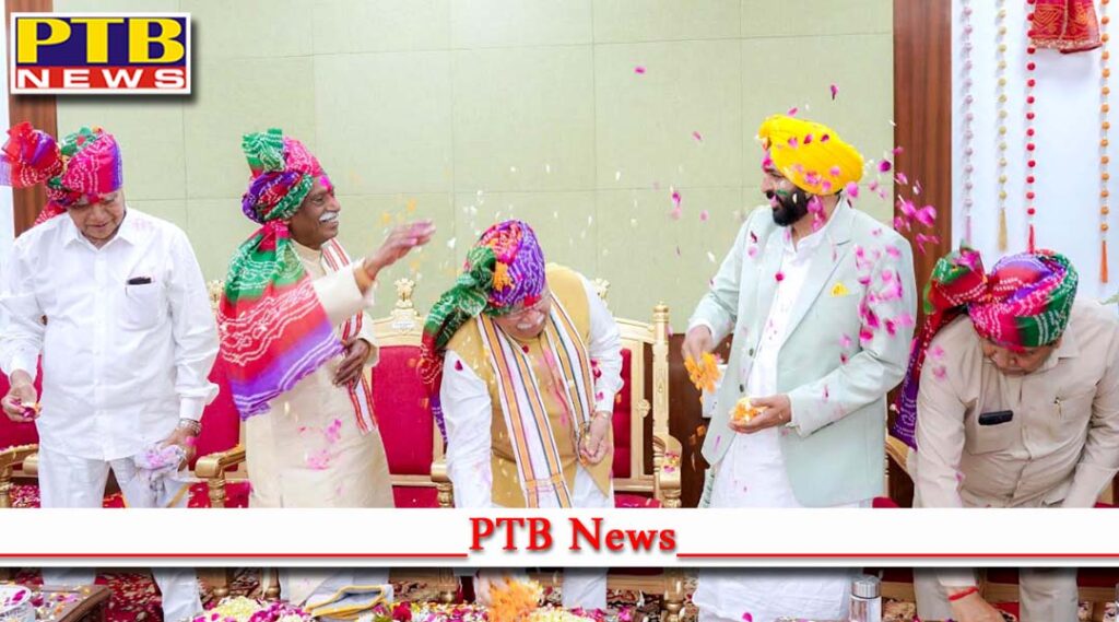 Punjab Chief Minister Bhagwant Mann attends 'Holi Milan Ceremony' at Haryana Raj Bhavan
