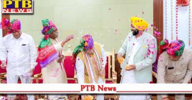 Punjab Chief Minister Bhagwant Mann attends 'Holi Milan Ceremony' at Haryana Raj Bhavan