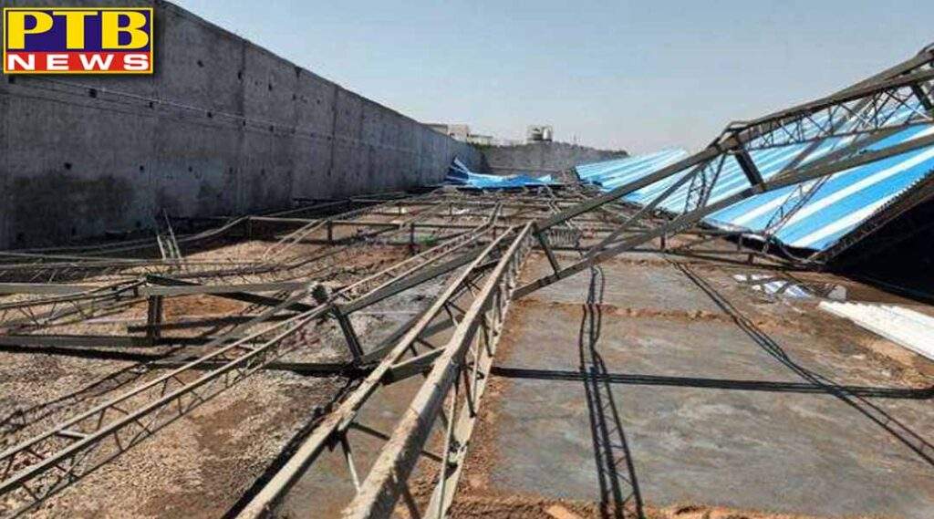 factory shed collapse in zirkpur of mohali four workers injured