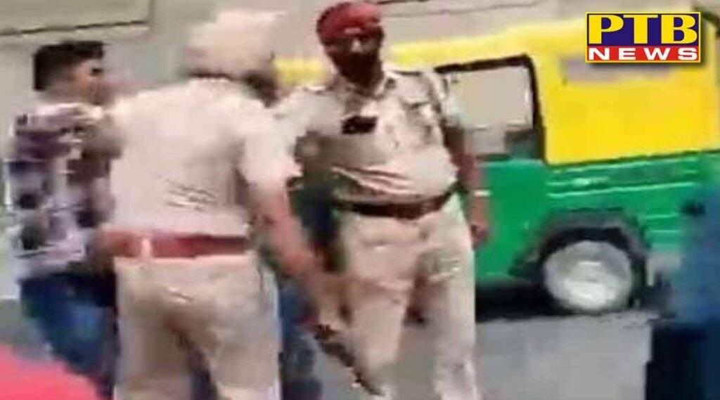 Policeman beat up private bus conductor in Rama Mandi Chowk